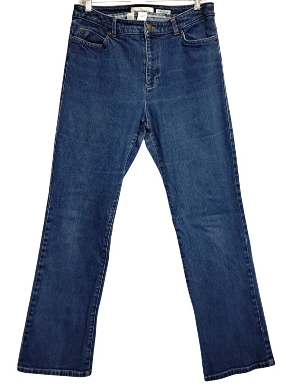 Jones New York Stretch Jeans Womens Size 10 Mid Rise Straight Leg Blue Cotton Bl
